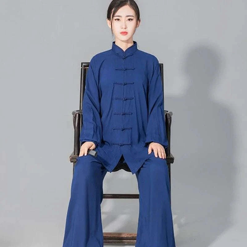 Tai Chi Cotton Uniform for Martial Arts Practice and Performance-black / L(170cm)