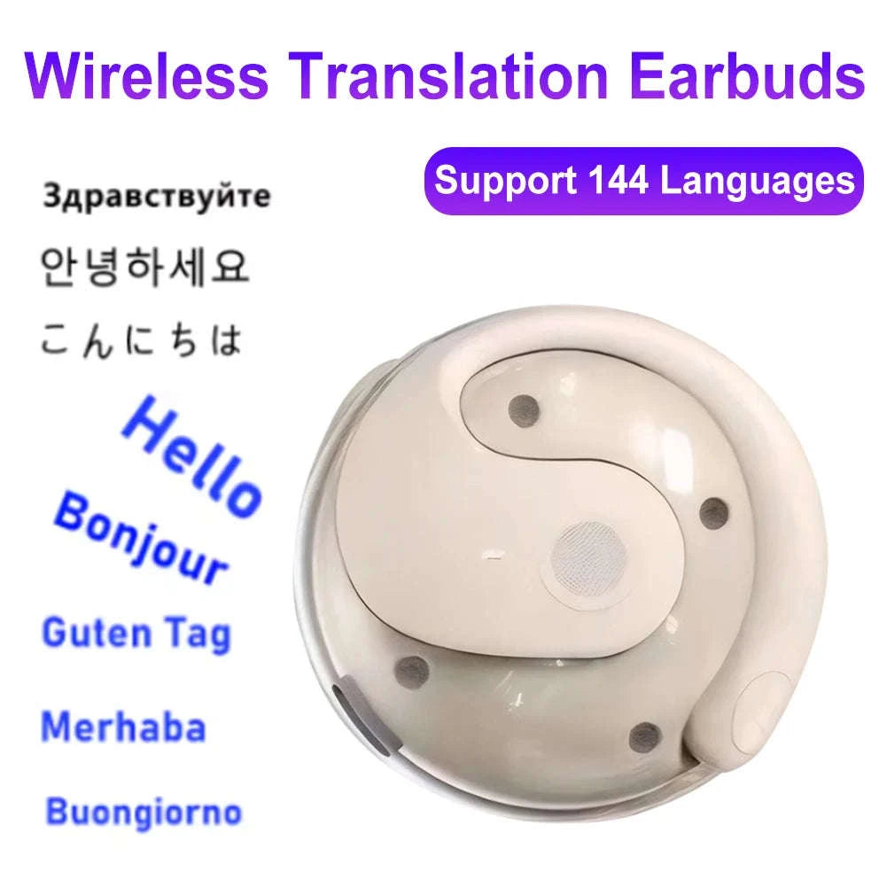 TalkLink AI Translator Earbuds | Real-Time Language Translation with Bluetooth 5.4-Black
