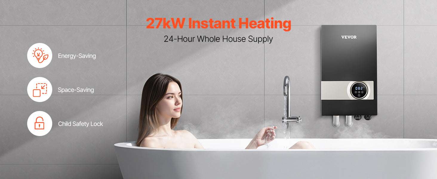 Tankless Electric Water Heater 27/36kW Instant Under Sink System-36 kW / United States
