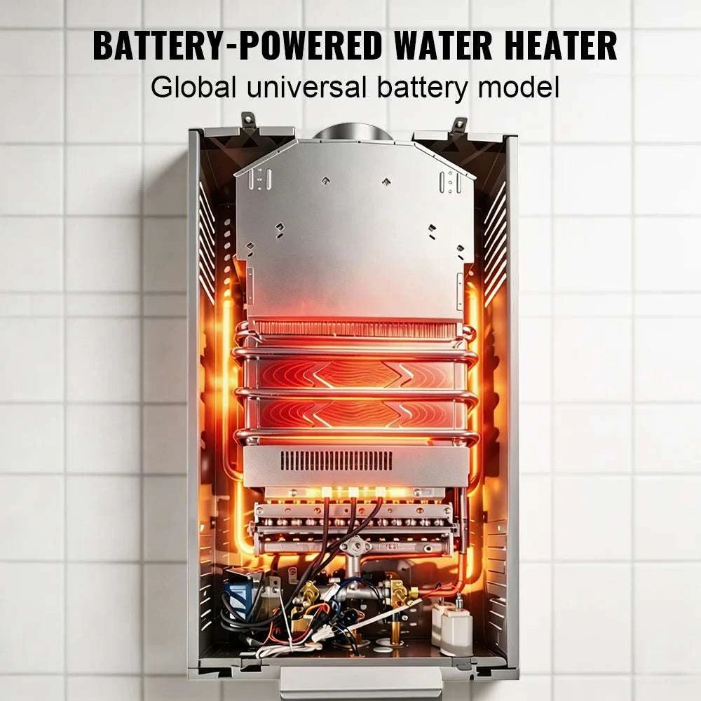 Tankless LPG Propane Water Heater with Digital Display 6L–18L-12L 24KW Silver / CZECH REPUBLIC