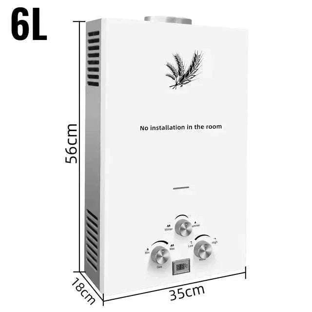 Tankless LPG Propane Water Heater with Digital Display 6L–18L-12L 24KW Silver / CZECH REPUBLIC