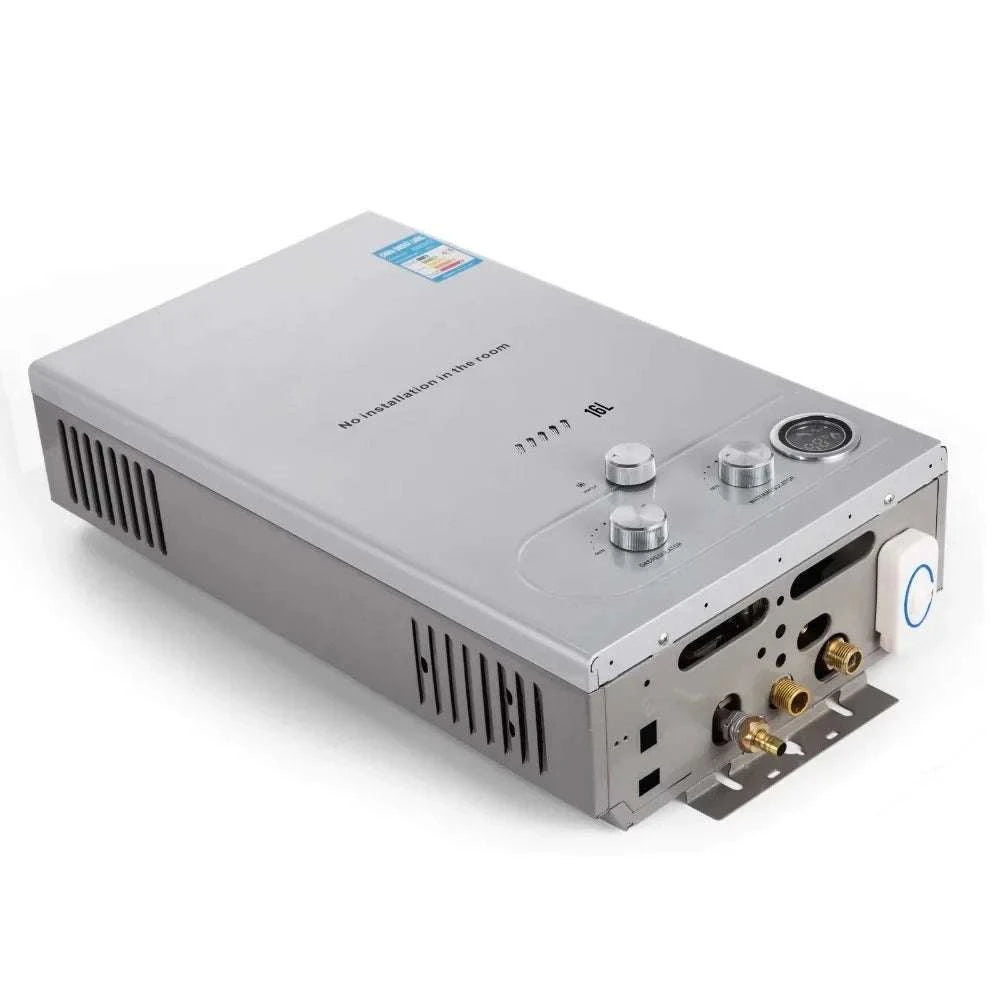 Tankless LPG Propane Water Heater with Digital Display 6L–18L-12L 24KW Silver / CZECH REPUBLIC