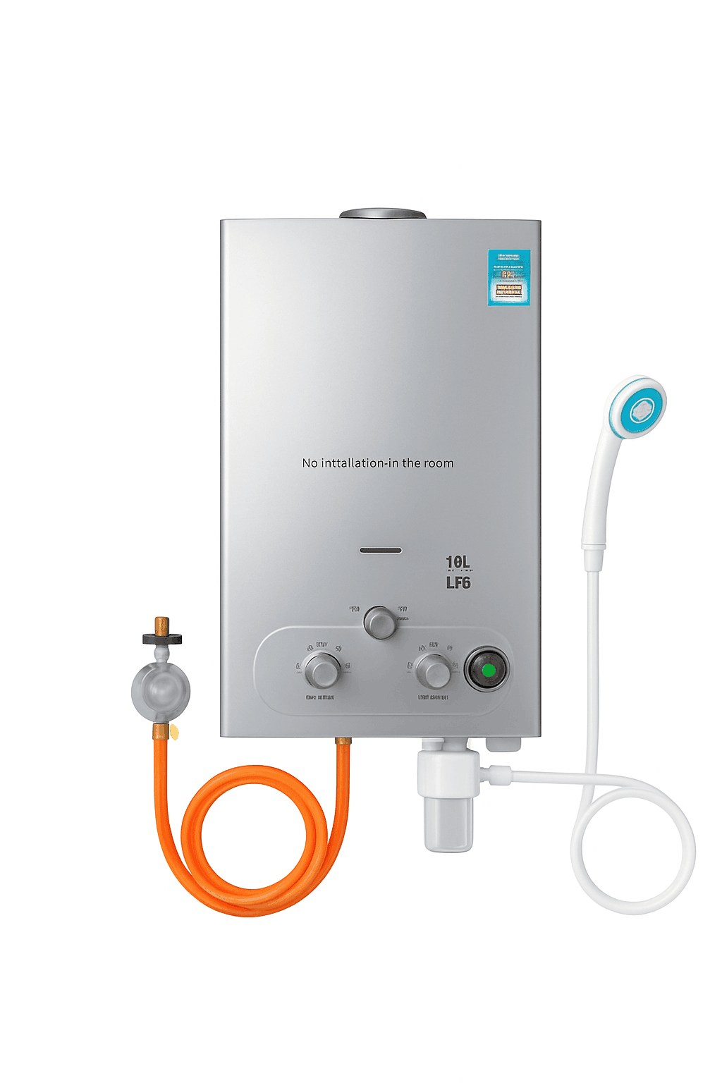 Tankless LPG Propane Water Heater with Digital Display 6L–18L-12L 24KW Silver / CZECH REPUBLIC