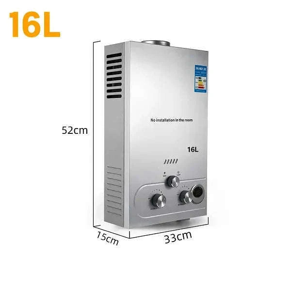 Tankless Propane Gas Water Heater Kit, Stainless Steel-Poland / 10L 12KW white
