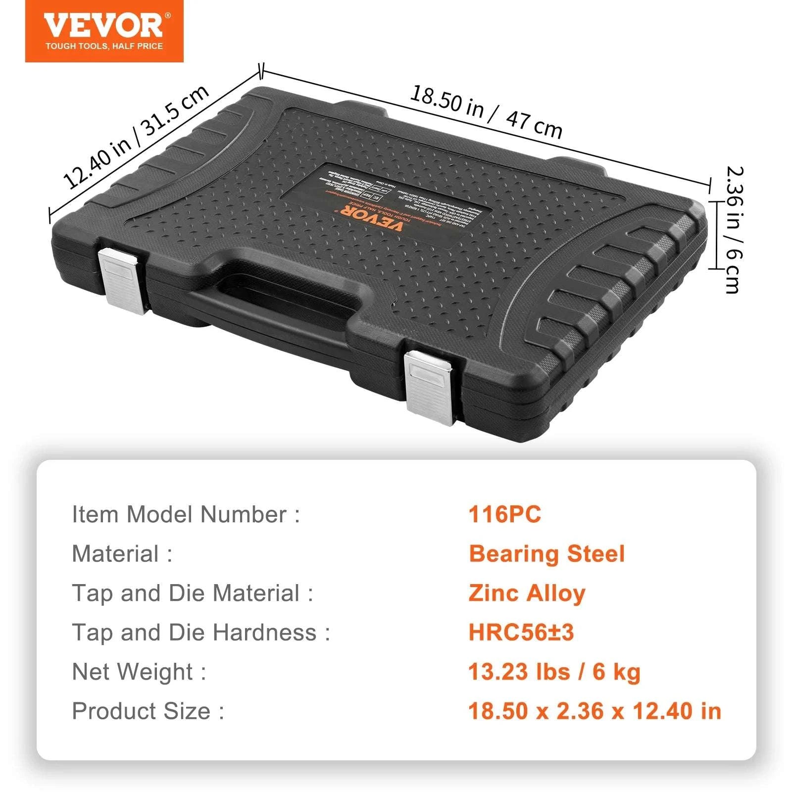 Tap and Die Set Metric & SAE Threading Tool Kit (40–116 Pieces)-80 PCs SAE Metric / france