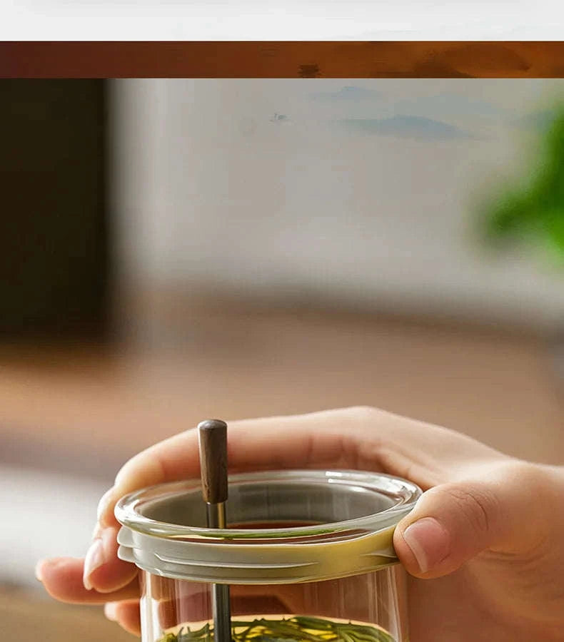 Tea Separation Mug with Glass Filter-650ml / Smoky gray