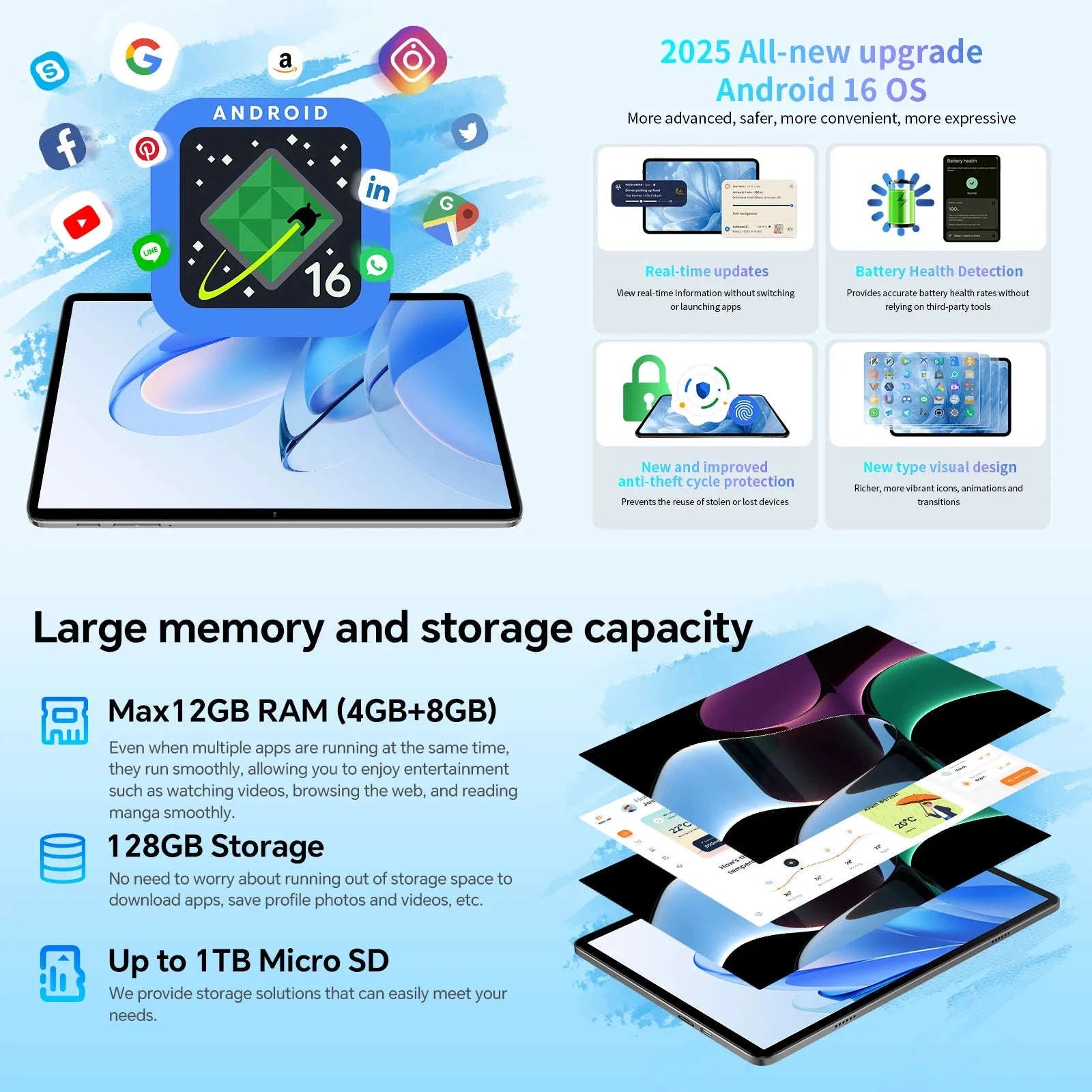 Teclast P30T Case with All‑in‑One Tablet Accessories-GRAY / spain