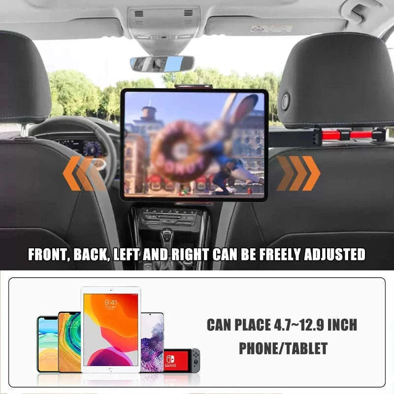 Telescopic Car Rear Seat Phone and Tablet Holder-Black