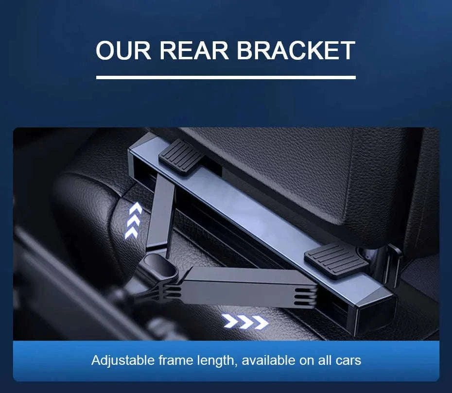 Telescopic Car Tablet Holder for Headrest, 360-Degree Rotation, Universal 4-12.9 in-1pc