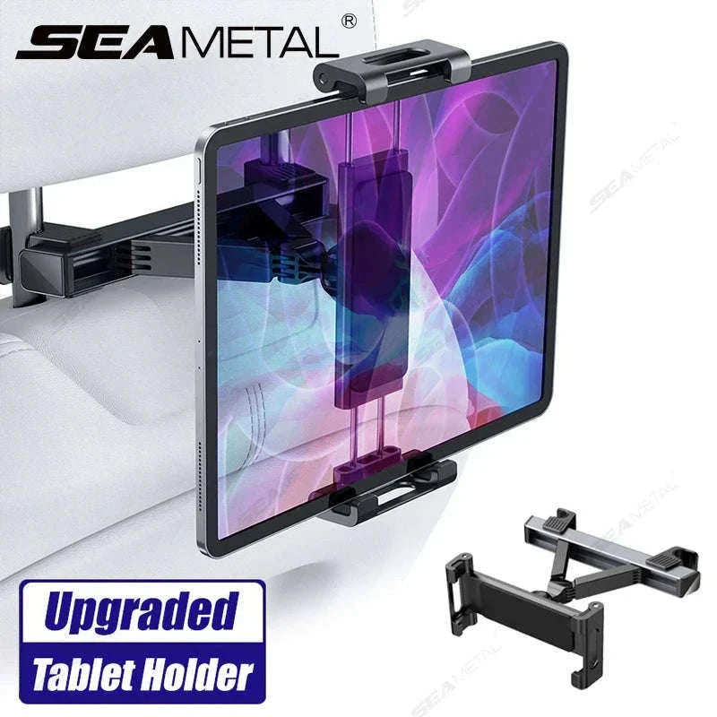 Telescopic Car Tablet Holder for Headrest, 360-Degree Rotation, Universal 4-12.9 in-1pc