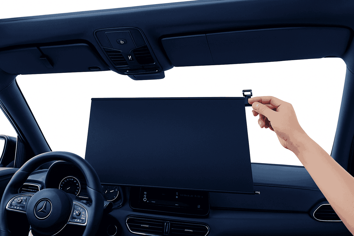Telescopic Car Windshield Sun Shade Curtain 72cm-140cm Adjustable-1 pc