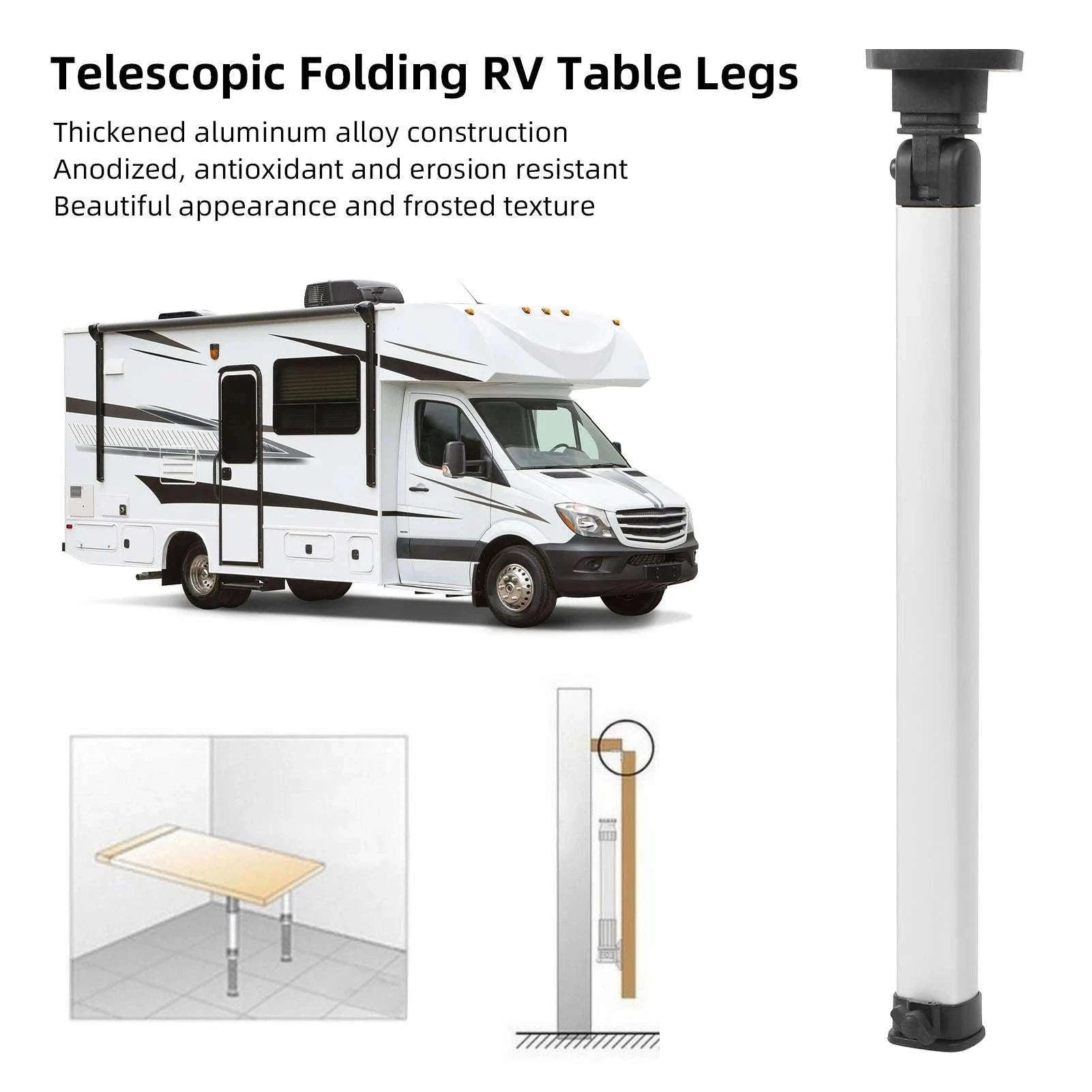 Telescopic Folding Table Legs Adjustable Aluminum Alloy 20.3-31.3 in-A