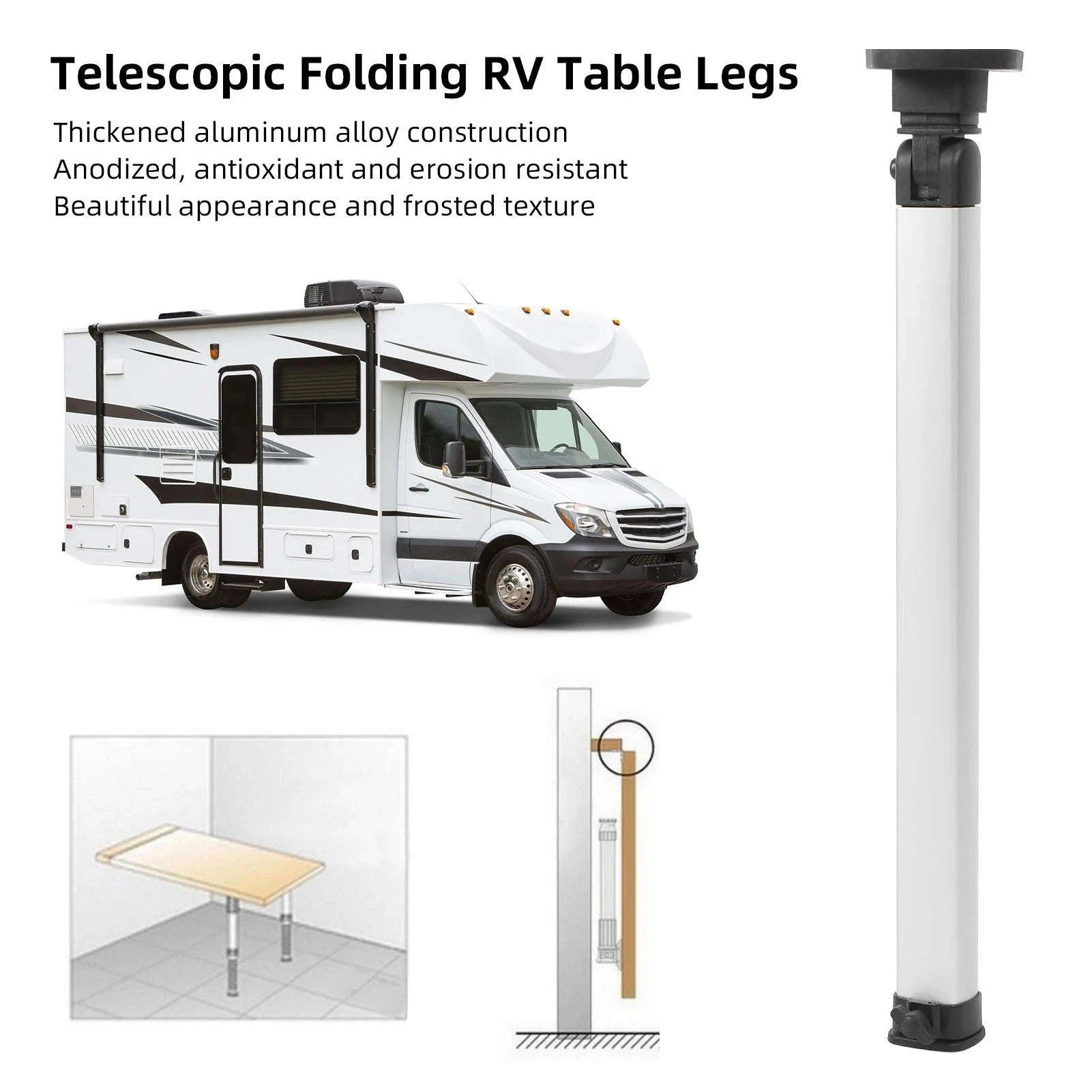 Telescopic Folding Table Legs Adjustable Aluminum Alloy 20.3-31.3 in-A