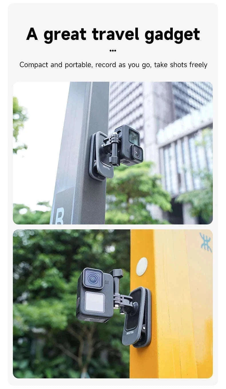 TELESIN 360° Rotating Magnetic Backpack Clip for Action Cameras-With Magnetic B