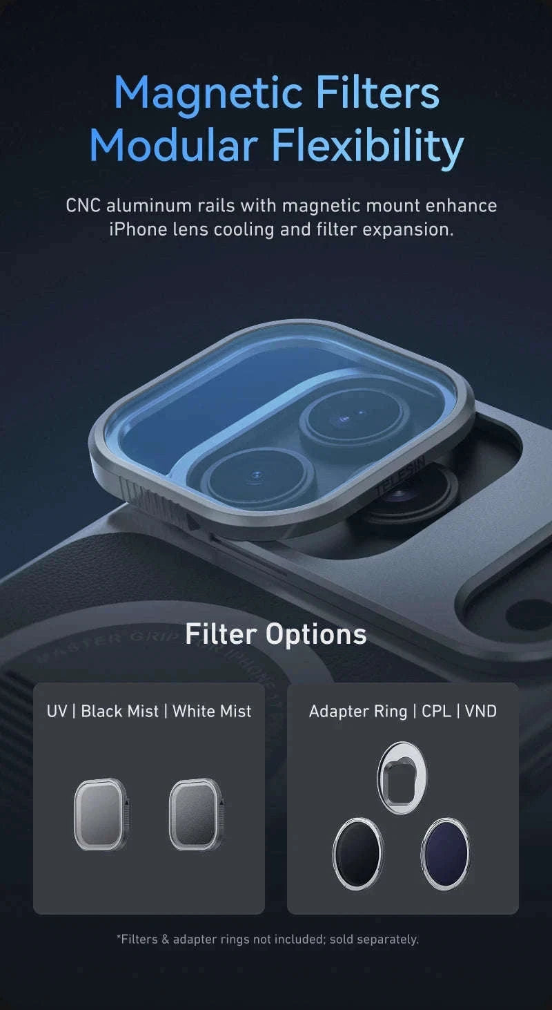 TELESIN Magnetic Master Grip Kit for iPhone 17 Series-17Pro max no light