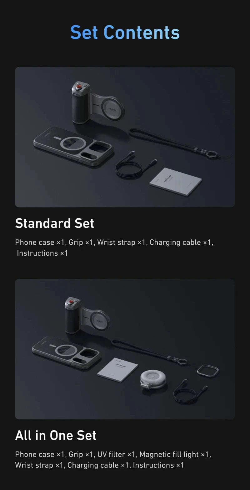 TELESIN Magnetic Master Grip Kit for iPhone 17 Series-17Pro max no light