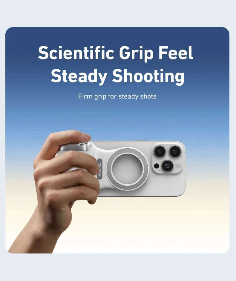 TELESIN Magnetic Phone Camera Hand Grip with Remote Control-Hand Grip Fill light