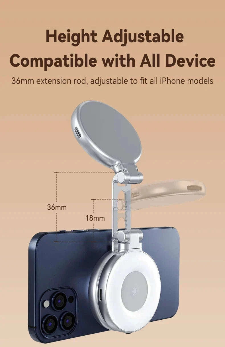 TELESIN Magnetic Phone Camera Hand Grip with Remote Control-Hand Grip Fill light
