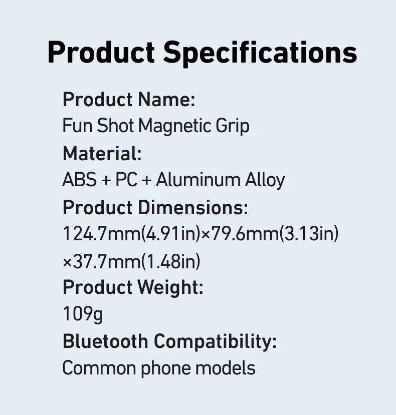 TELESIN Magnetic Phone Camera Hand Grip with Remote Control-Hand Grip Fill light