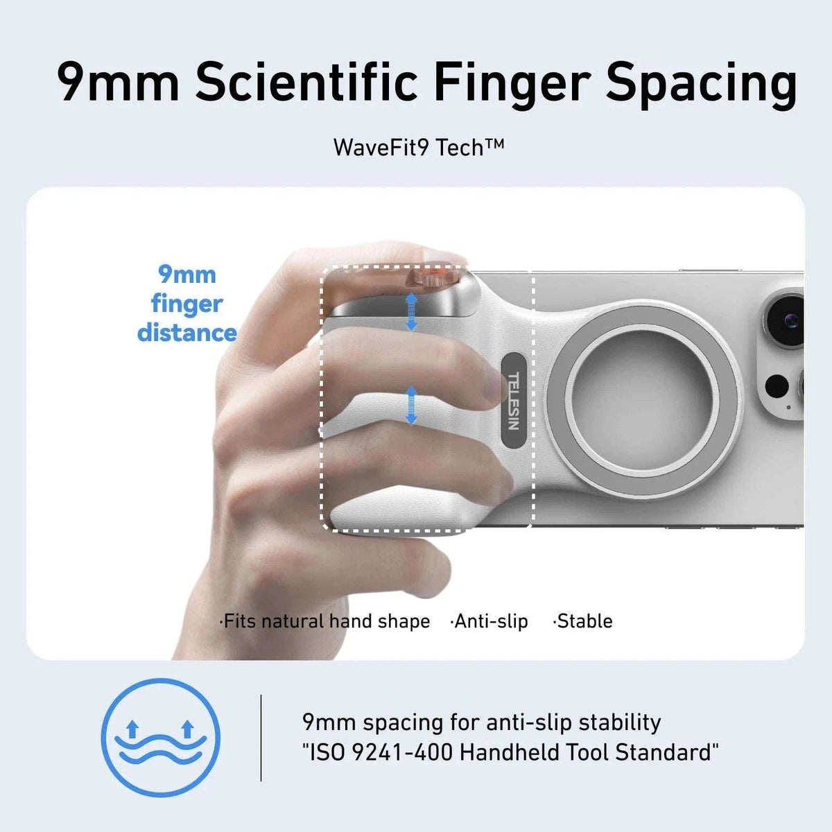 TELESIN Magnetic Phone Camera Hand Grip with Remote Control-Hand Grip Fill light