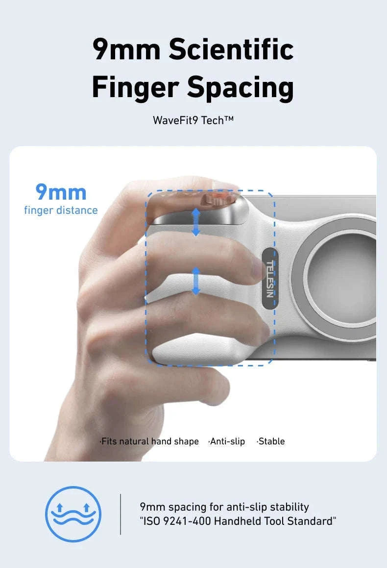 TELESIN Magnetic Phone Camera Hand Grip with Remote Control-Hand Grip Fill light