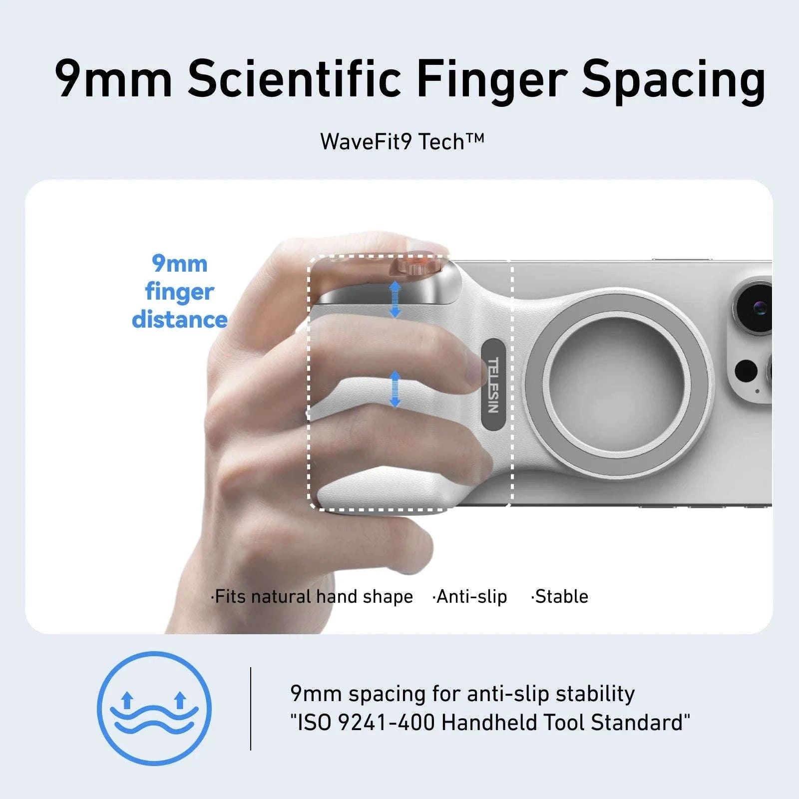 TELESIN Magnetic Phone Camera Hand Grip with Remote Control-Hand Grip Fill light