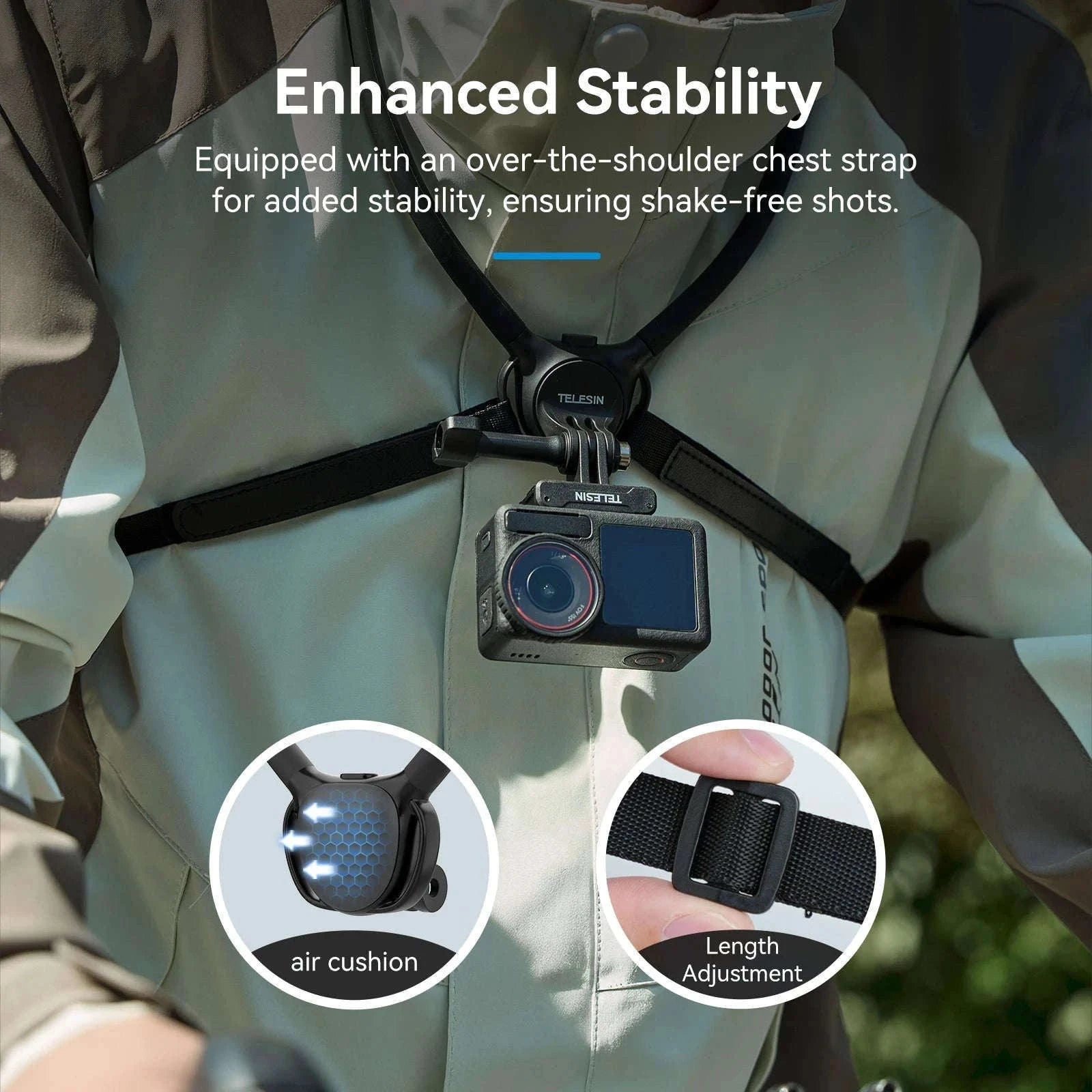 TELESIN Phone Action Camera Neck Hold Mount for Hands-Free POV-2 in 1 Phone camera