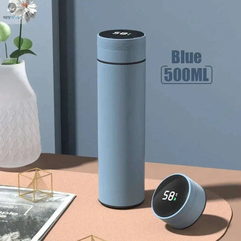 Temperature Display Thermos Cup – 500ml Vacuum-Insulated Smart Bottle-Black / 500ml