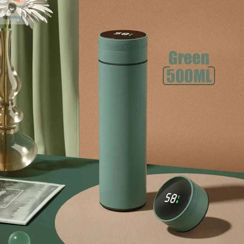Temperature Display Thermos Cup – 500ml Vacuum-Insulated Smart Bottle-Black / 500ml