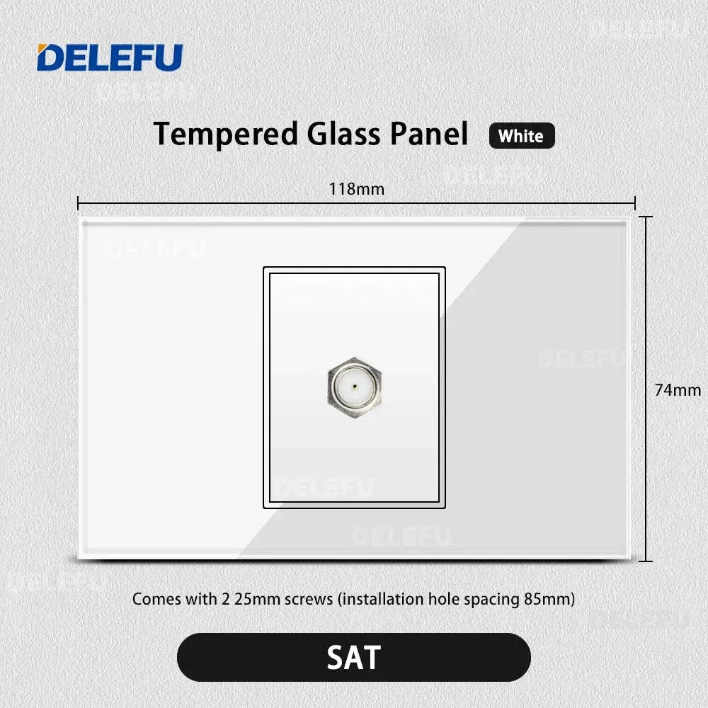 Tempered Glass Tuya WiFi Smart Wall Socket-Glass White / 2 Italy AC