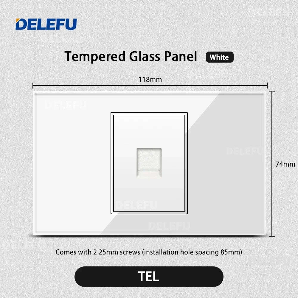 Tempered Glass Tuya WiFi Smart Wall Socket-Glass White / 2 Italy AC