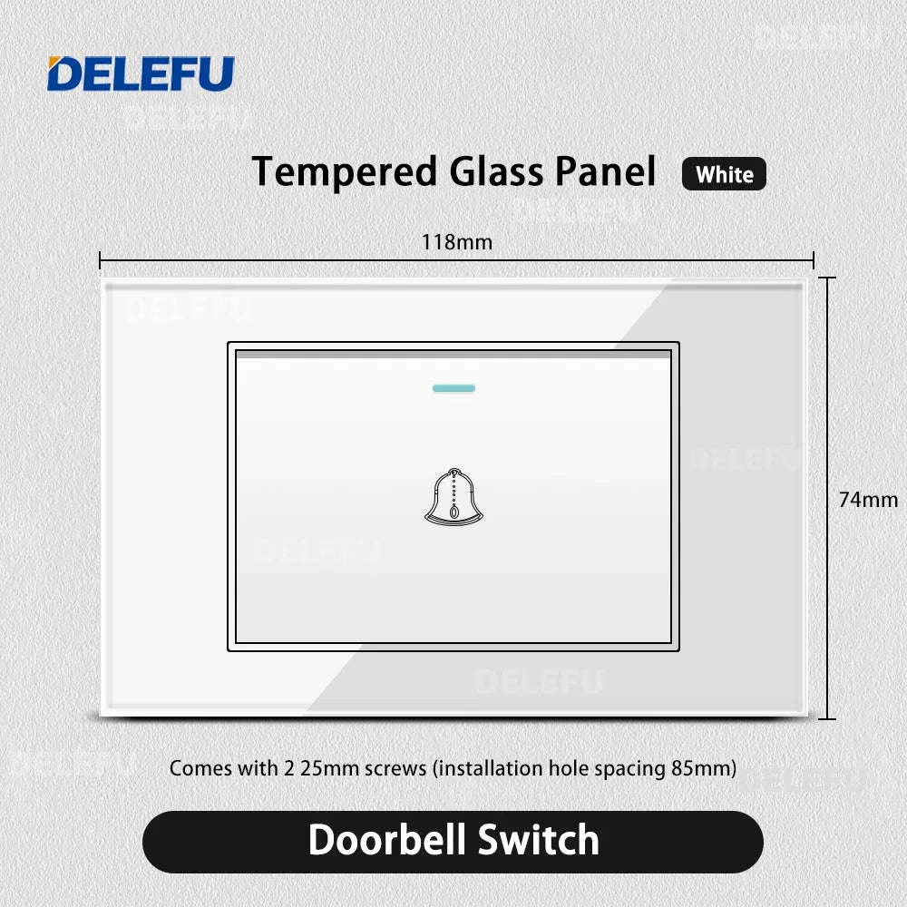 Tempered Glass Tuya WiFi Smart Wall Socket-Glass White / 2 Italy AC