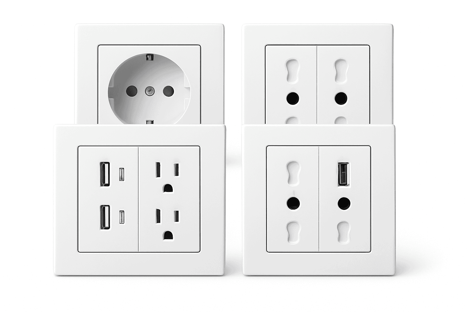 Tempered Glass Tuya WiFi Smart Wall Socket with USB-C Charging-Glass White / 2 Italy AC