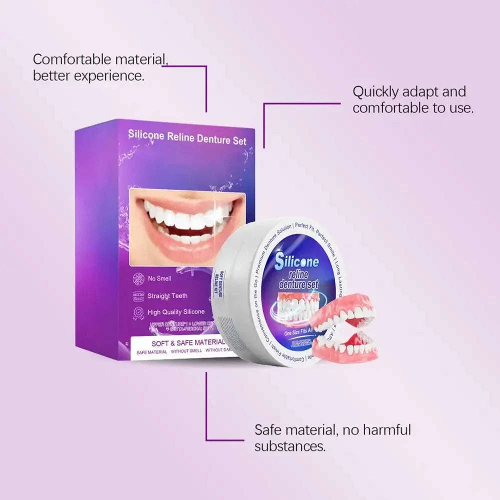Temporary Denture Reliner Kit for Comfortable Secure Fit-A / United States