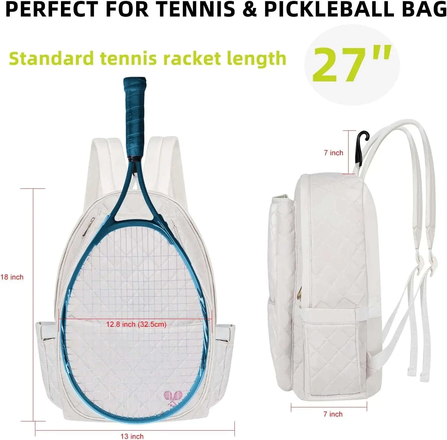 Tennis Backpack with Racket Compartment and Laptop Sleeve-United States