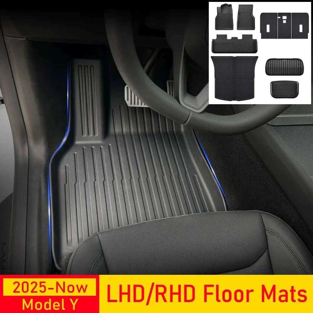 Tesla Model Y All-Weather Floor Mats and Cargo Protectors-RHD Y 9pcs