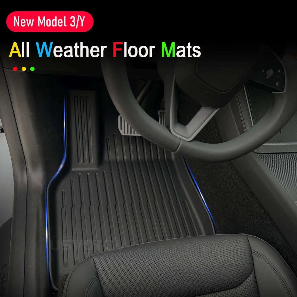 Tesla Model Y All-Weather Floor Mats and Cargo Protectors-RHD Y 9pcs