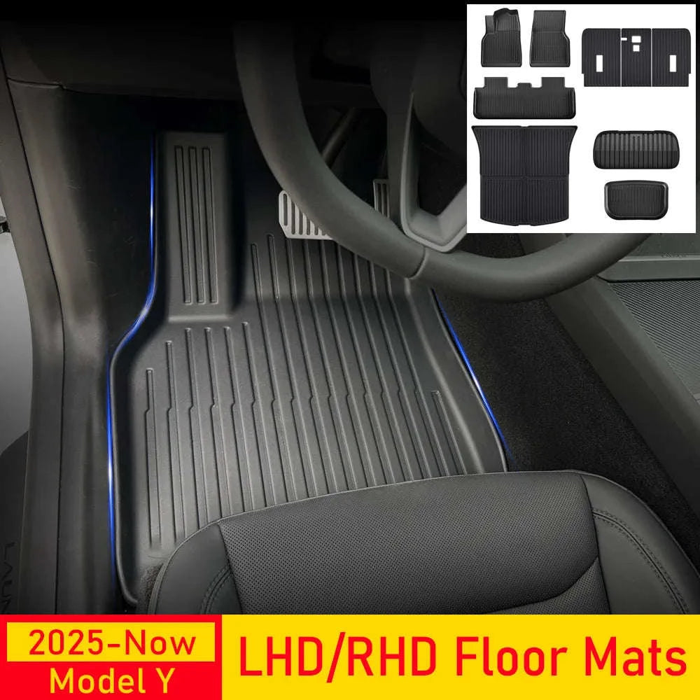 Tesla Model Y All-Weather Floor Mats and Cargo Protectors-RHD Y 9pcs
