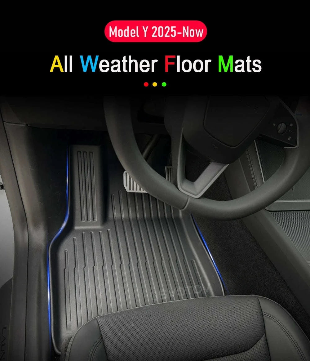 Tesla Model Y All-Weather Floor Mats and Cargo Protectors-RHD Y 9pcs