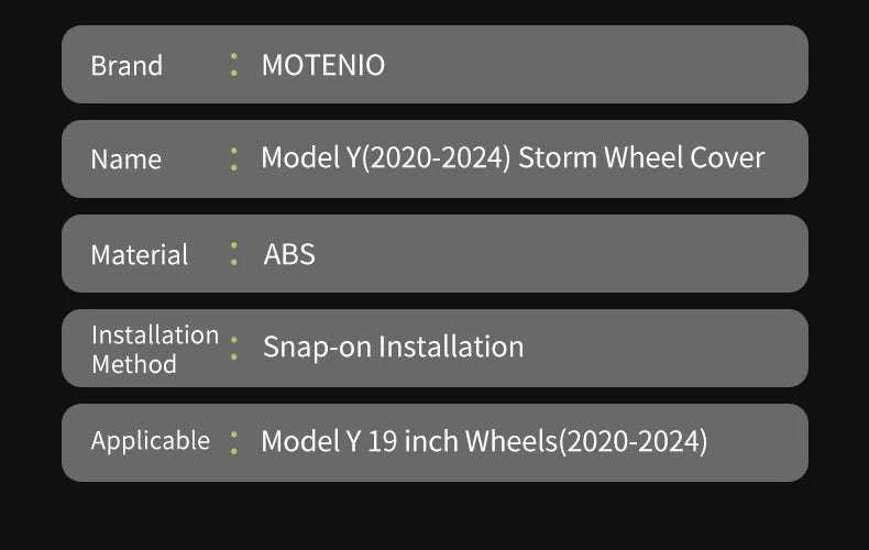 Tesla Model Y Wheel Cover Set for 19-Inch Wheels-Cyclone Style / france