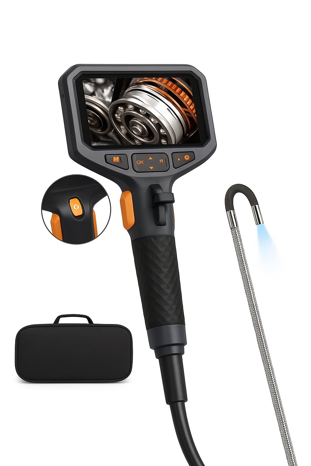 4.5-Inch Articulating Borescope 1080P Endoscope Camera with 32GB TF Card