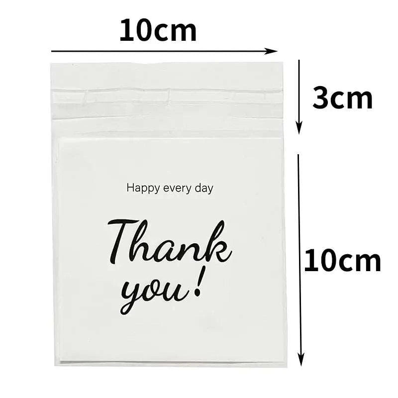 Thank You Gift Bags for Candy, Cookies and Favors-10x10cm / 100pcs
