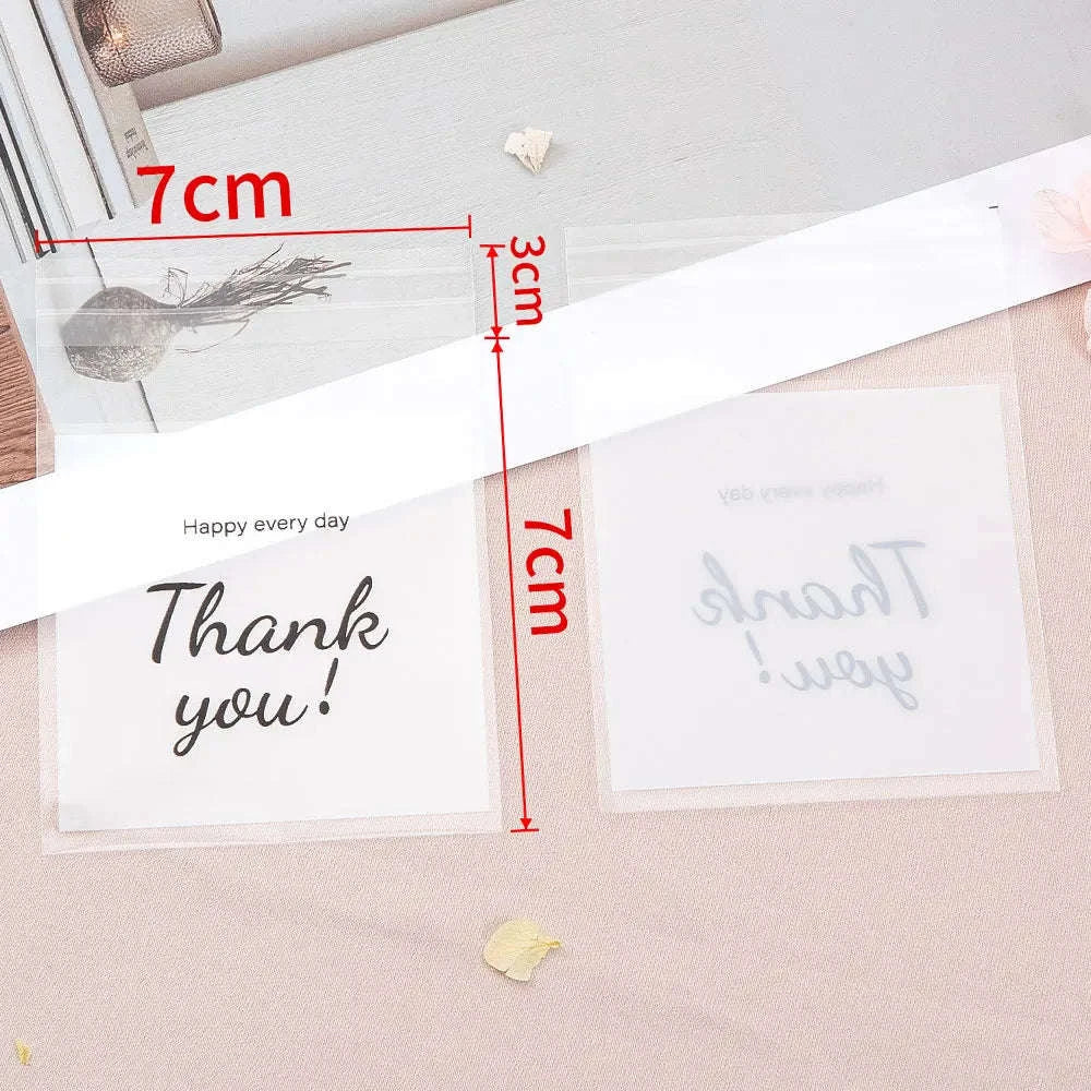 Thank You Gift Bags for Candy, Cookies and Favors-10x10cm / 100pcs