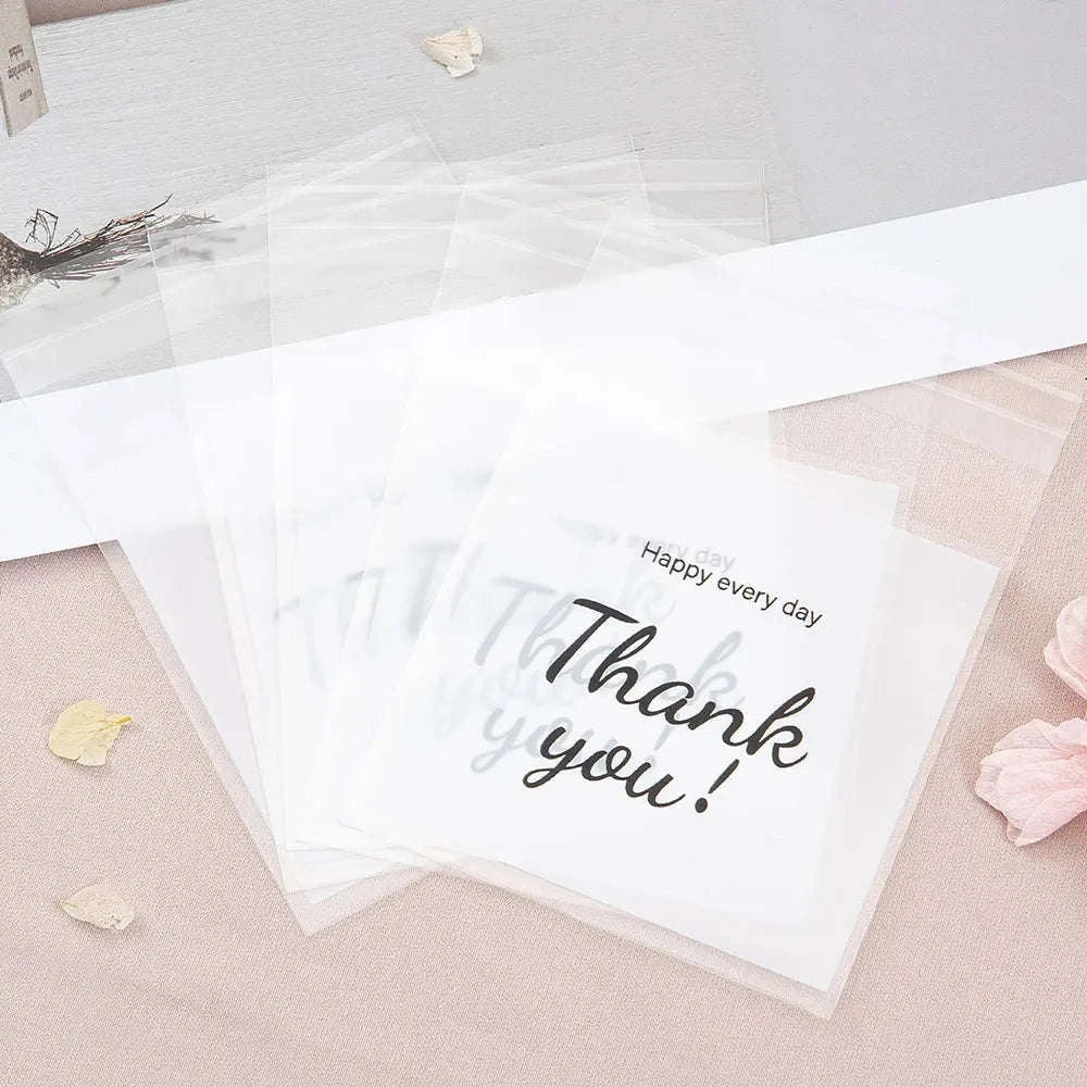 Thank You Gift Bags for Candy, Cookies and Favors-10x10cm / 100pcs