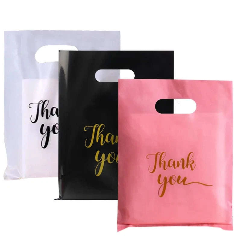 Thank You Gift Bags for Parties and Small Business Packaging-white 20x25CM / 50pcs