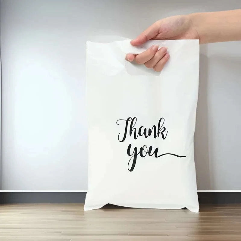 Thank You Gift Bags for Parties and Small Business Packaging-white 20x25CM / 50pcs