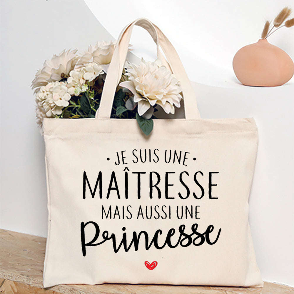 Thank You Teacher French Print Canvas Shoulder Tote Bag-TM266211-TBBG-E