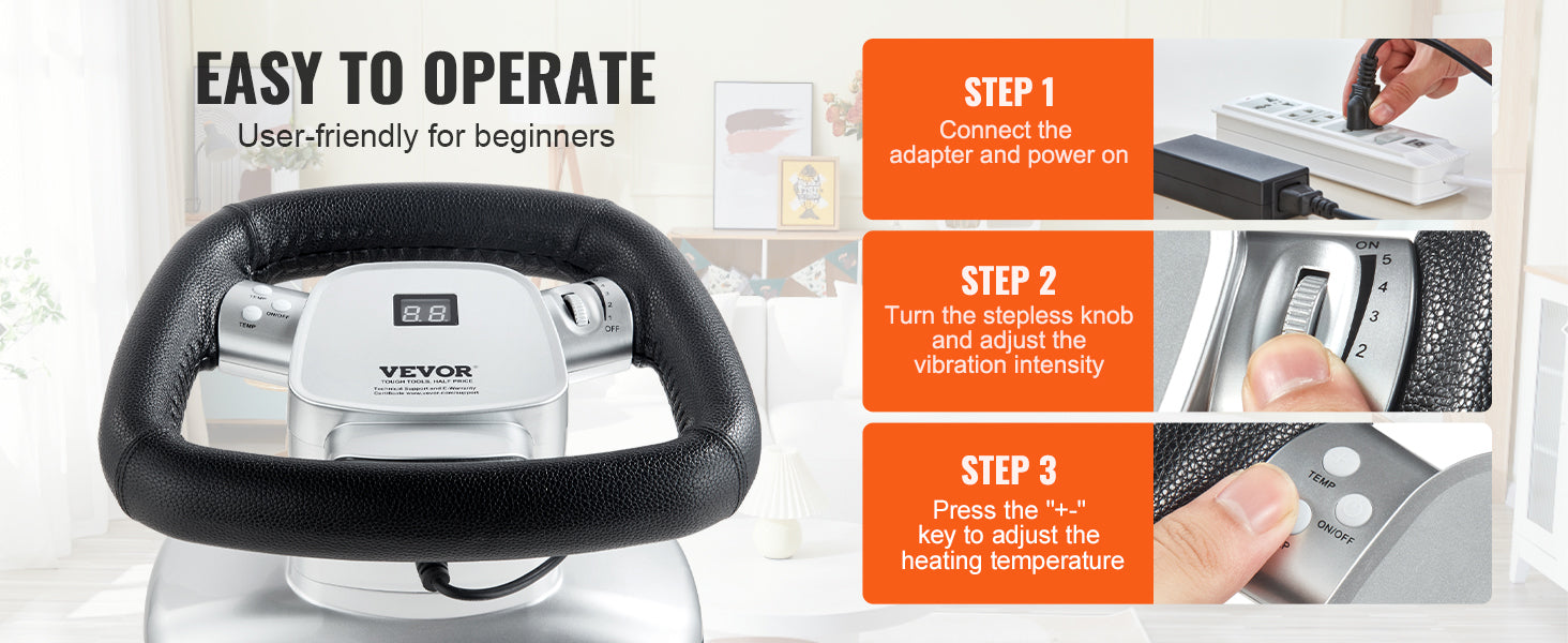 Handheld Body Massager with Variable Speed and Heat Therapy
