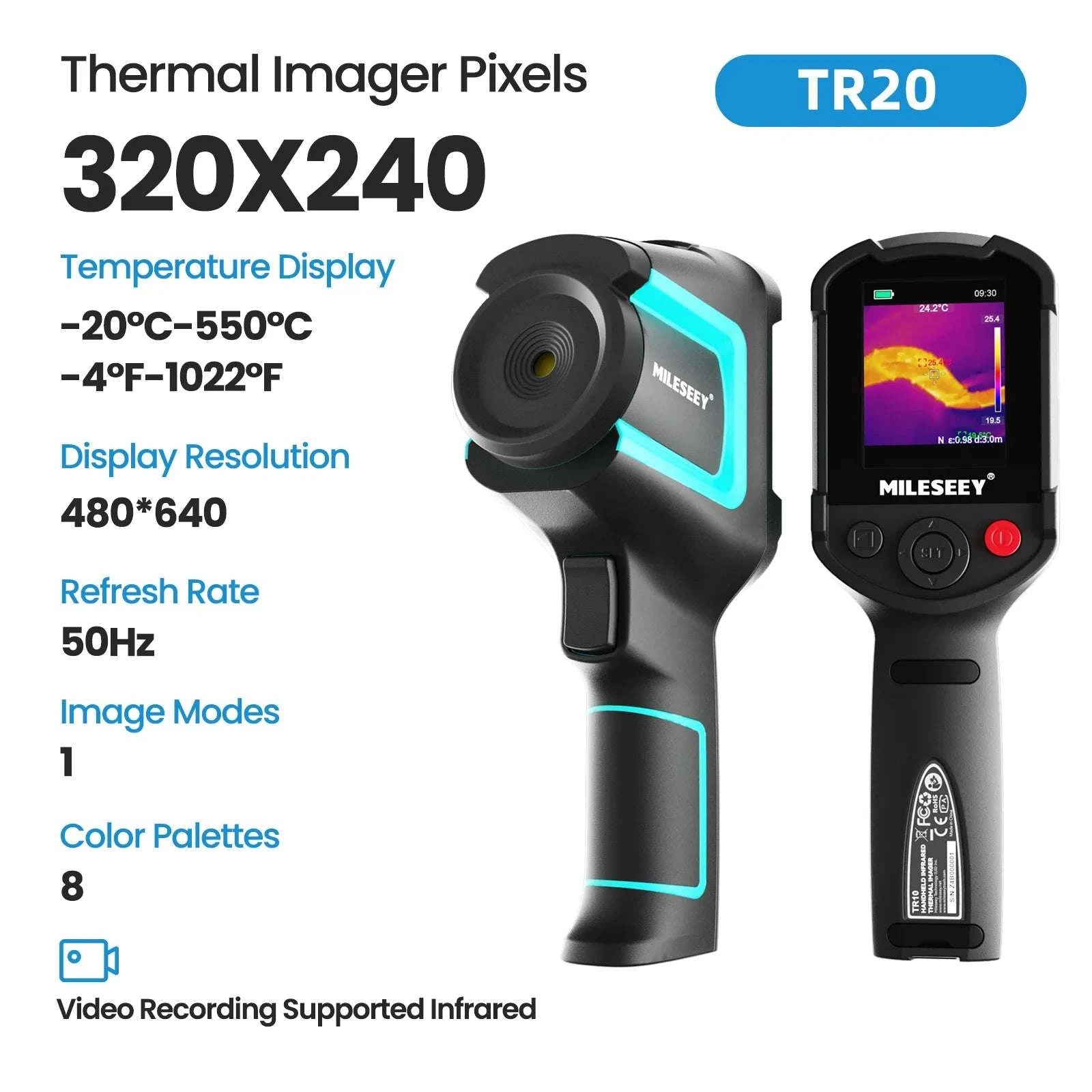 Thermal Imaging Camera 320x240 TR20 Pro with 2.8" Display -20°C to 550°C-TR20 PRO / United States