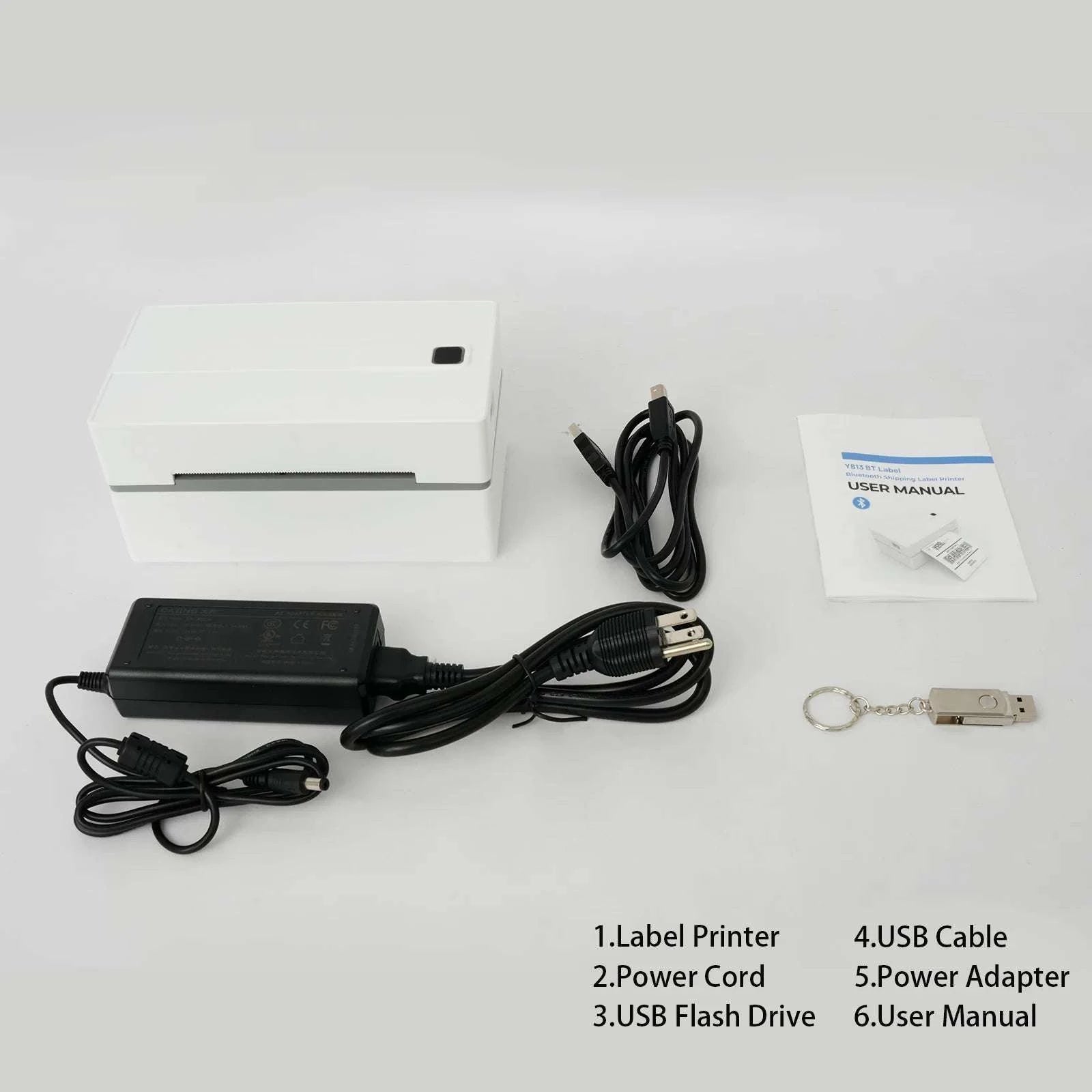 Thermal Label Printer 4x6 Bluetooth USB 203DPI High-Speed-Black color / United States